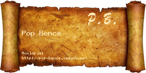 Pop Bence névjegykártya